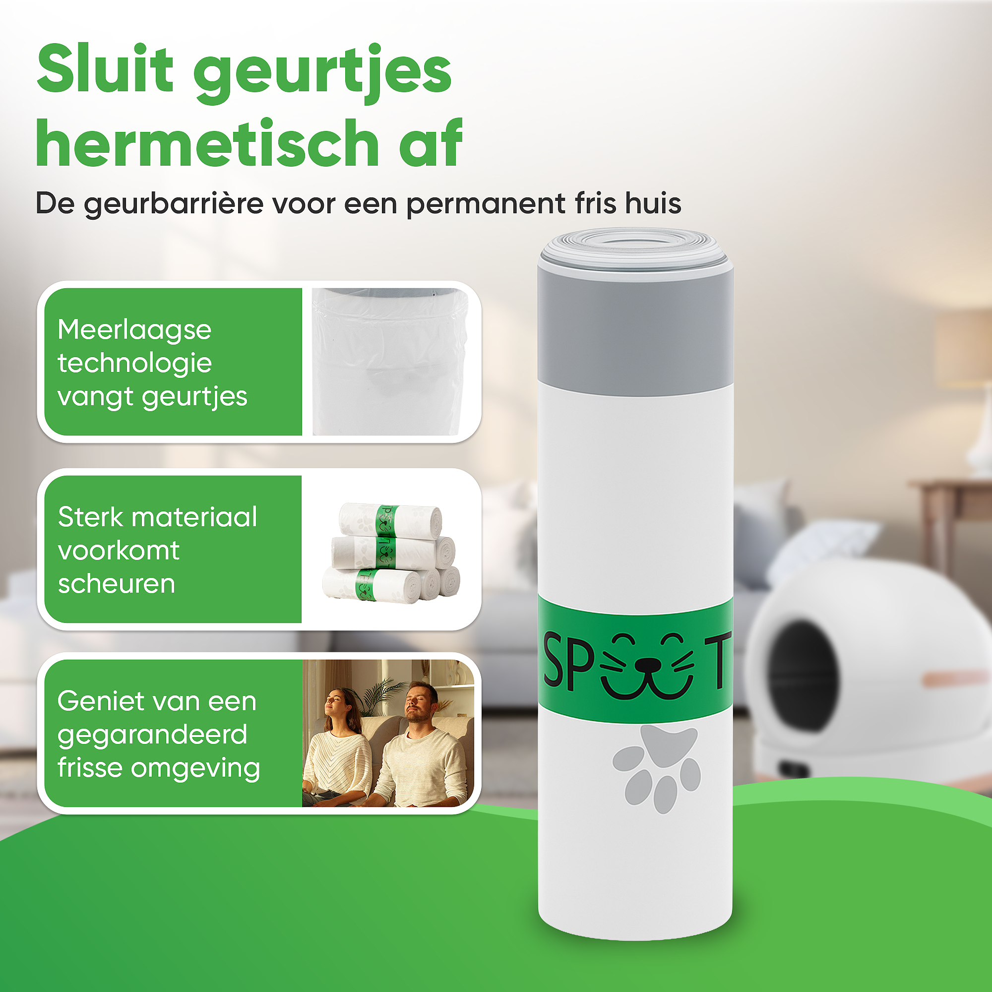 SPUUT SPUUT Kattenbakzakken voor CB003 - 75 stuks