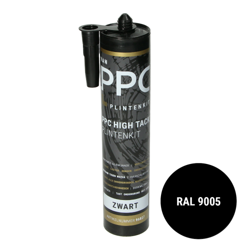 PPC High Tack Plintenkit Zwart RAL 9005 290ml