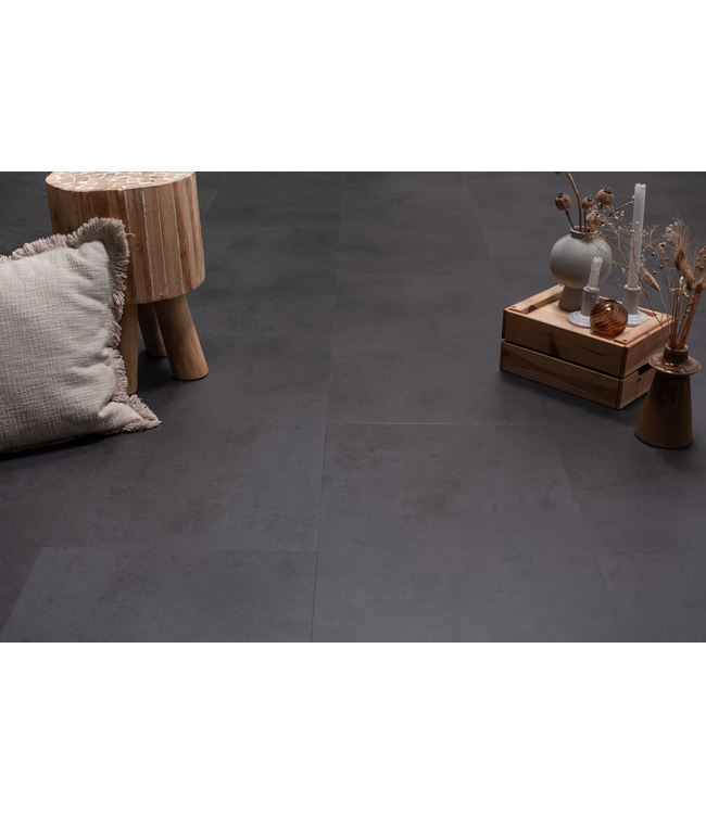 Floer floer-tegel-click-pvc-betonlook-zwart