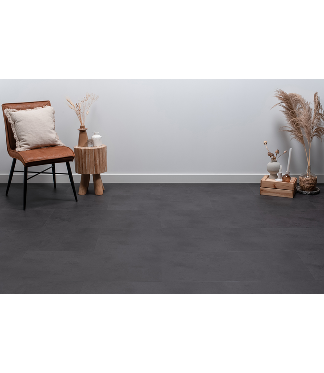 Floer floer-tegel-click-pvc-betonlook-zwart