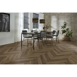 Floorlife Floorlife YUP Herringbone dryback warm brown