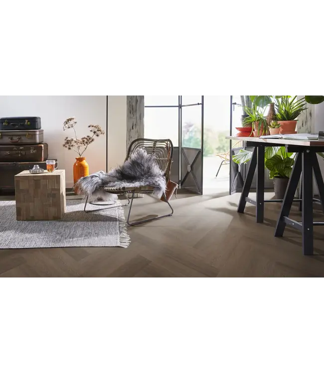 Floorlife Floorlife YUP Fulham herringbone dryback brown