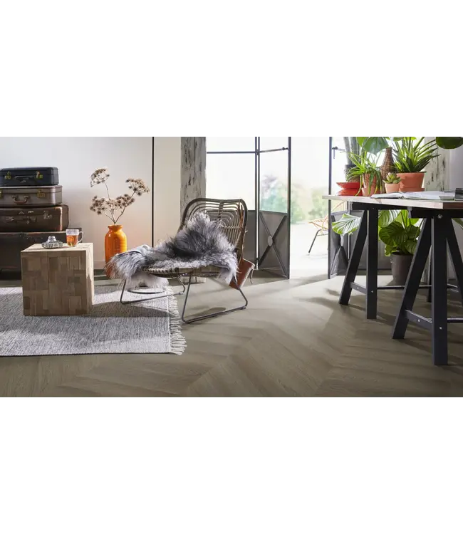 Floorlife Floorlife YUP Fulham chevron dryback brown