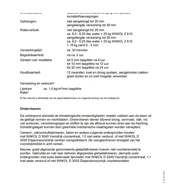 Wakol Wakol Z610 egaliseermiddel 20 kg