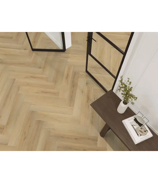 Floorlife YUP XL Greenford herringbone dryback natural