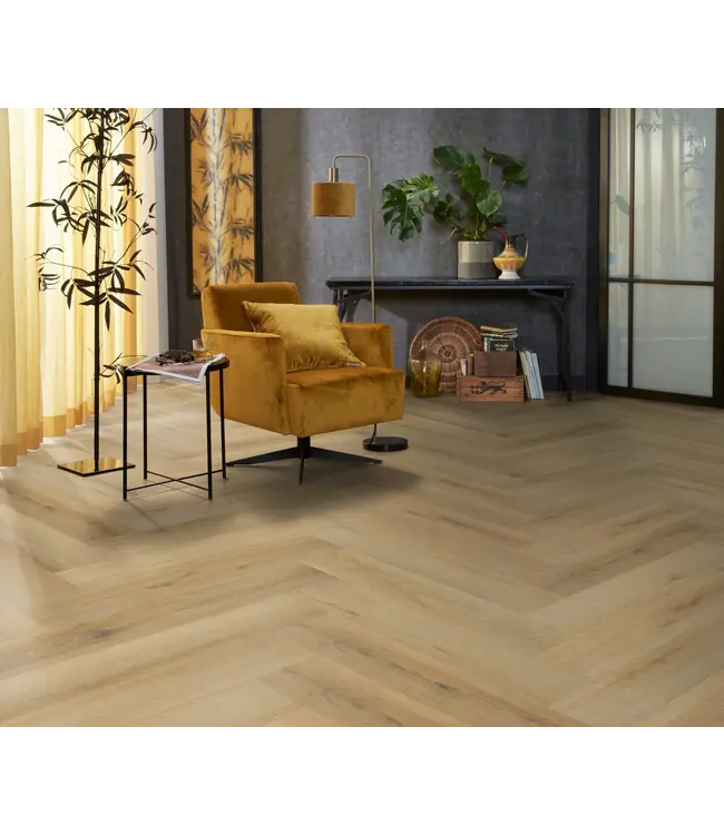 Floorlife YUP XL Greenford herringbone dryback natural
