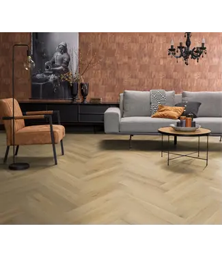 Floorlife YUP XL Greenford herringbone dryback natural