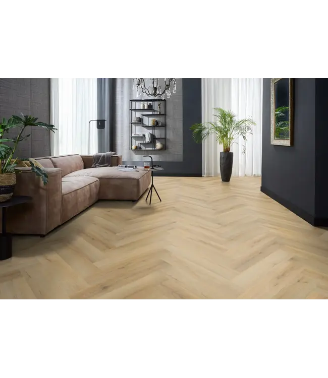 Floorlife YUP XL Greenford herringbone dryback natural