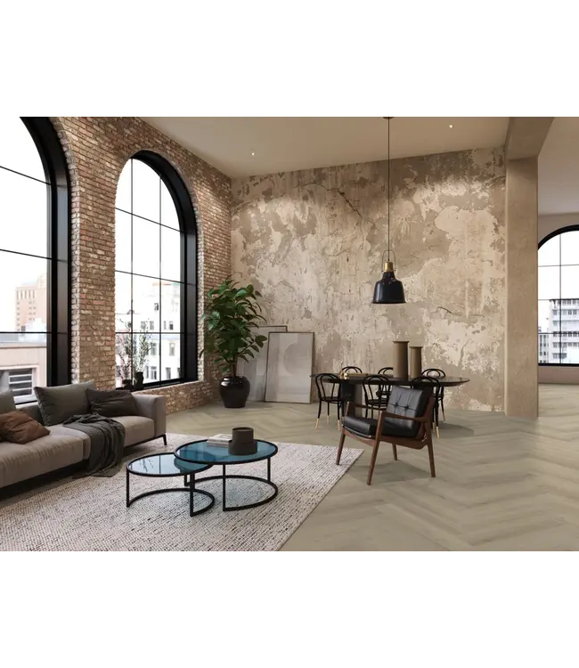 Floorlife YUP XL Greenford herringbone dryback beige