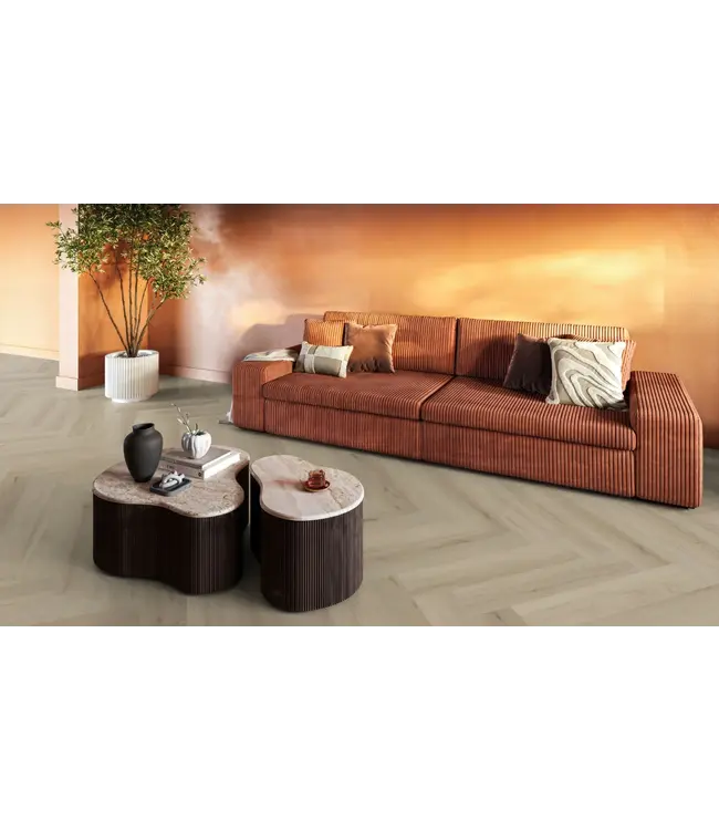 Floorlife YUP XL Greenford herringbone dryback beige