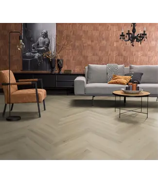 Floorlife YUP XL Greenford herringbone dryback beige