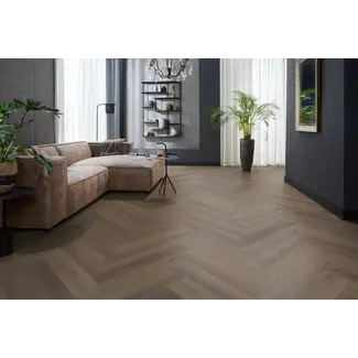 Floorlife YUP XL Greenford herringbone dryback brown