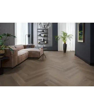 Floorlife YUP XL Greenford herringbone dryback brown