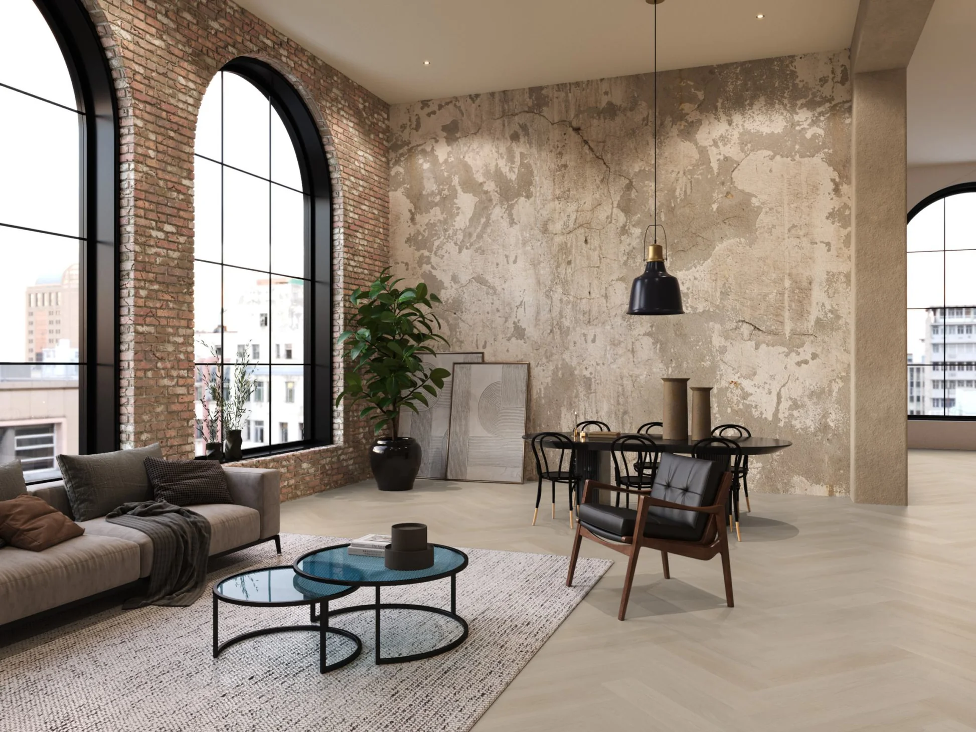 YUP XL Brentford herringbone dryback beige