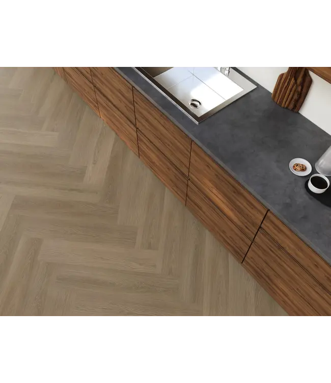 Floorlife YUP XL Brentford herringbone dryback dark oak