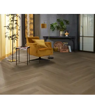 Floorlife YUP XL Brentford herringbone dryback dark oak