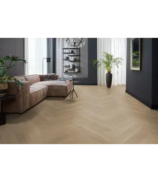 Floorlife YUP XL Brentford herringbone dryback warm oak