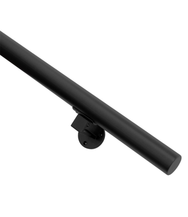 Trapleuning zwart rond 45 mm 100 cm