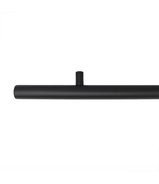 Trapleuning blind zwart rond 45 mm 100 cm