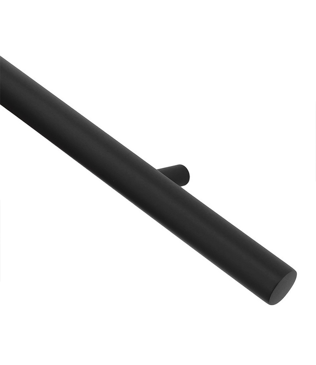 Trapleuning blind zwart rond 45 mm 100 cm