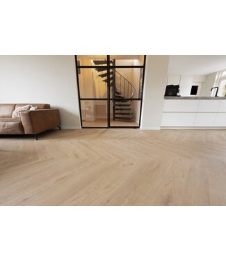 Floer Floer Walvisgraat Click PVC – Gaia Grijsbeige