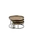J-line J-Line bijzettafel Rond - aluminium - roest - set van 3