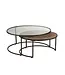 J-line J-Line Set Van 2 Salontafels Rond Metaal Zwart - 91 x 91 x 41 cm