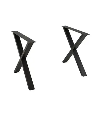 J-line Tafel Poten Kruis Staal Zwart