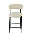 J-line barstoel boucle - multiplex/polyester - wit/zwart (per 2)