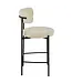 J-line barstoel boucle - multiplex/polyester - wit/zwart (per 2)
