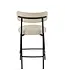 J-line barstoel boucle - multiplex/polyester - wit/zwart (per 2)