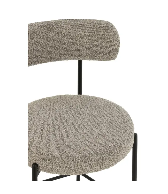 J-line barstoel Bouclé - multiplex/polyester - grijs/zwart (per 2)