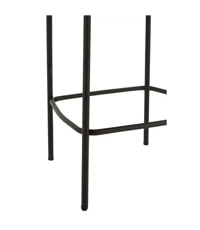J-line barstoel Bouclé - multiplex/polyester - grijs/zwart (per 2)