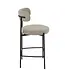 J-line barstoel Bouclé - multiplex/polyester - grijs/zwart (per 2)