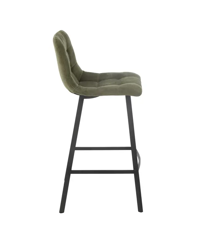 J-line Barstoel Kent Metaal/Polyester Groen (per 2)