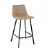 J-line barstoel Olivier - textiel/metaal - beige (per 2)