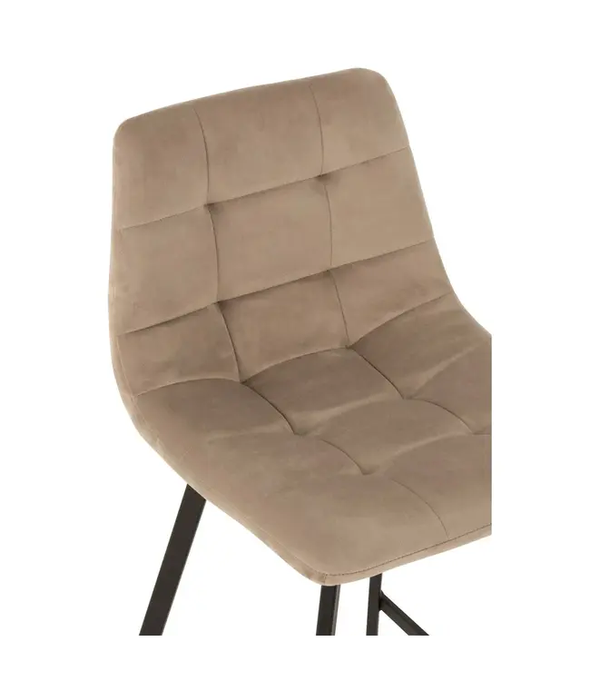 J-line barstoel Olivier - textiel/metaal - beige (per 2)