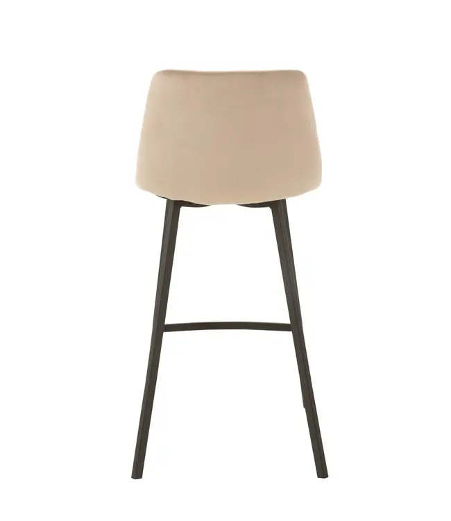 J-line barstoel Olivier - textiel/metaal - beige (per 2)