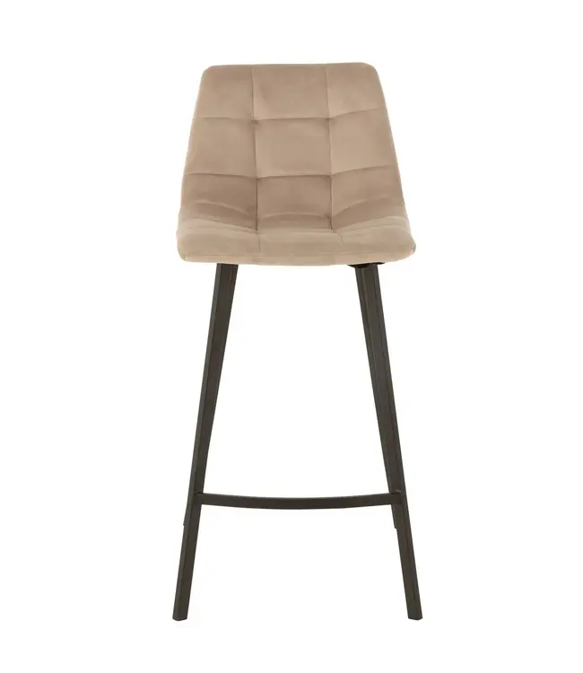 J-line barstoel Olivier - textiel/metaal - beige (per 2)