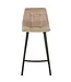 J-line barstoel Olivier - textiel/metaal - beige (per 2)
