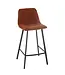 J-line Barstoel Kent Metaal/Polyester Roest (per 2 )