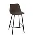 J-line Barstoel Kent Metaal/Polyester Bruin (set van 2)