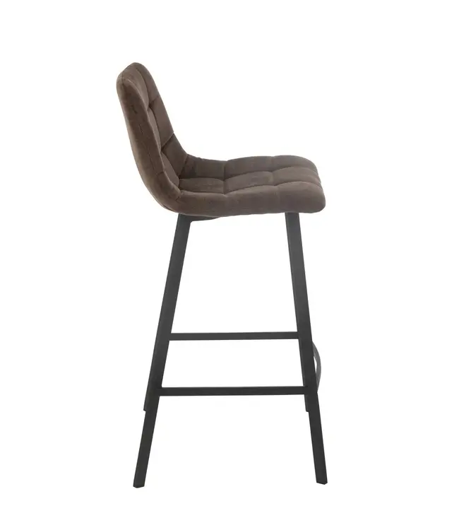 J-line Barstoel Kent Metaal/Polyester Bruin (set van 2)