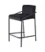 Dami iving Bar stool Velvet velvet and bouclé metal 65 cm Lev - Velvet Black