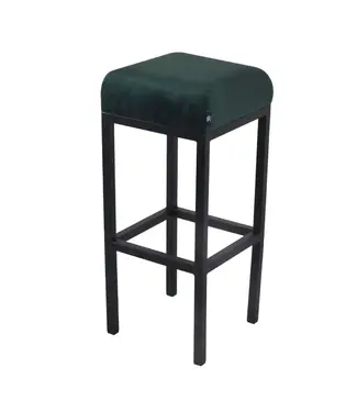 Dami iving Barkruk Velvet Velvet en Bouclé Bruce - Fluweel donkergroen, 75 cm