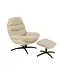 J-line zetel Relax + Voetbank - metaal/multiplex - beige/zwart