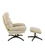J-line zetel Relax + Voetbank - metaal/multiplex - beige/zwart