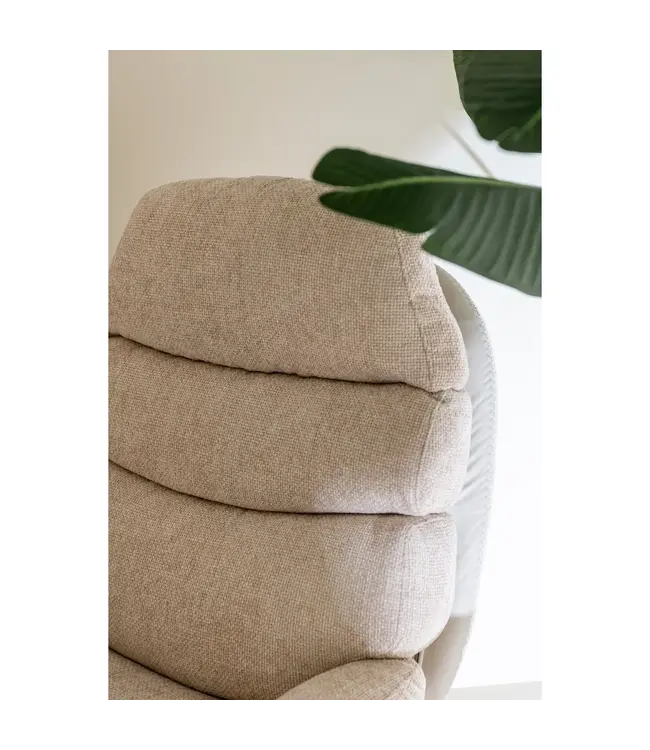 J-line zetel Relax + Voetbank - metaal/multiplex - beige/zwart