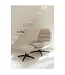 J-line zetel Relax + Voetbank - metaal/multiplex - beige/zwart
