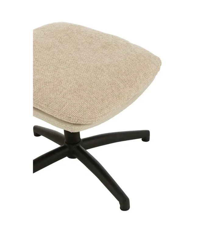 J-line zetel Relax + Voetbank - metaal/multiplex - beige/zwart